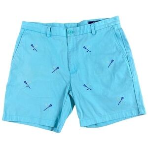 Vineyard Vines Men’s Embroidered Breaker Short Lacrosse Poolside Blue Sz 35